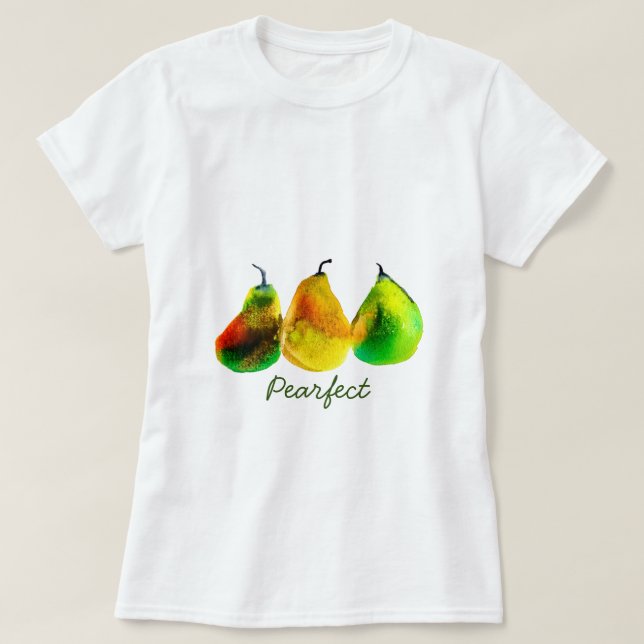 Pear art mignon aquarelle fruit T-shirt (Design devant)