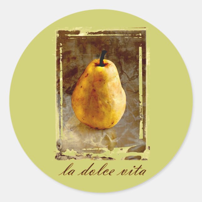 Pear Art Runder Aufkleber (Vorderseite)