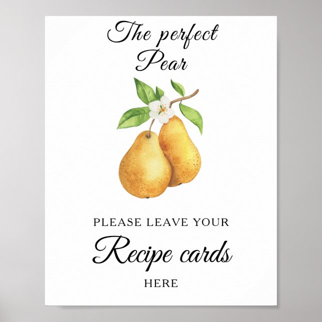 Pear bridal shower Your recipe card here Poster (Vorne)