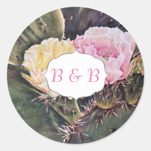 PEAR CACTUS-BLUME RUNDER AUFKLEBER