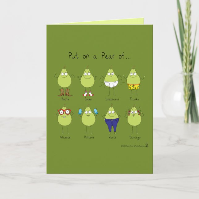 Pear Card - Funny Pear Pun Card Karte (Vorderseite)