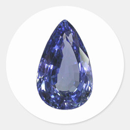 Pear-cut Saphire Runder Aufkleber
