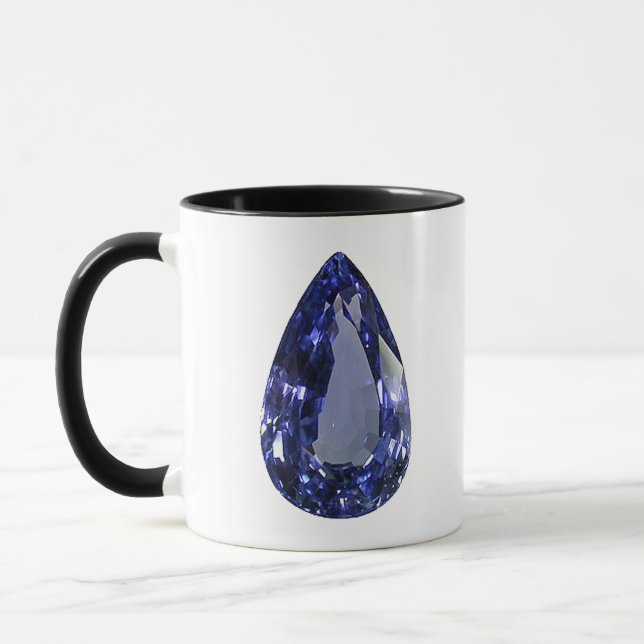 Pear-cut Saphire Tasse (Links)