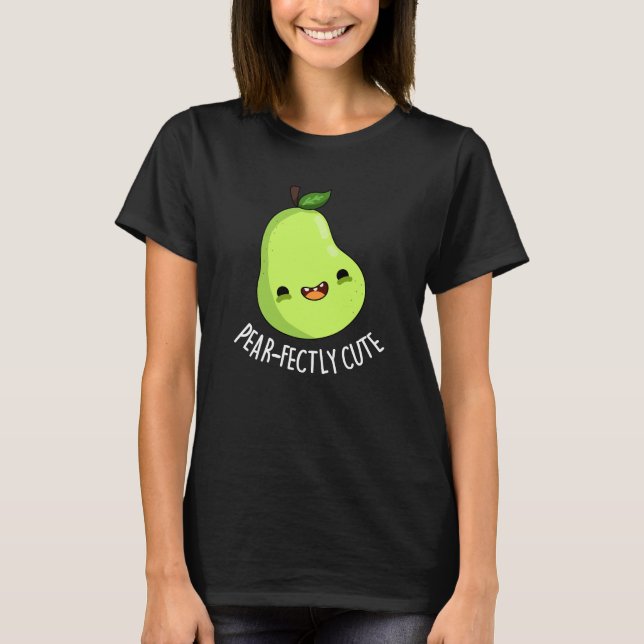 Pear-fein Niedliches Fruchtpear Dark BG T-Shirt (Vorderseite)