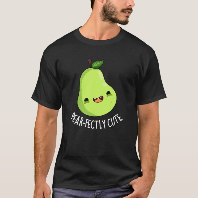 Pear-fein Niedliches Fruchtpear Dark BG T-Shirt (Vorderseite)