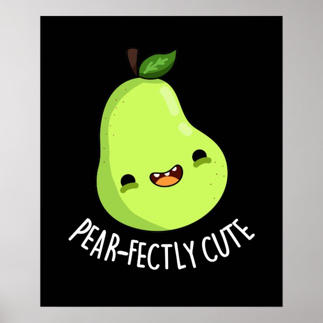 Pear-Funny Seet Fruit Birne Pun Dark BG Poster (Vorne)