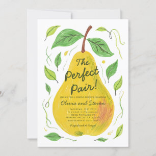 Pear Theme Die perfekte Dusche für Paare Einladung