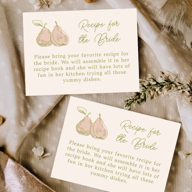Pear Themed Recipe for the Bride Bridal Shower Begleitkarte (Von Creator hochgeladen)