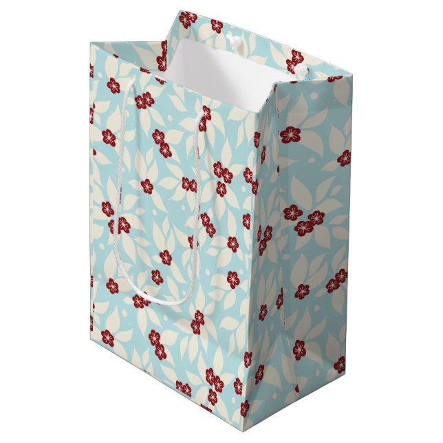 Pear Tree Holiday - Frost Blue Mittlere Geschenktüte (Vorderseite Schrägansicht)