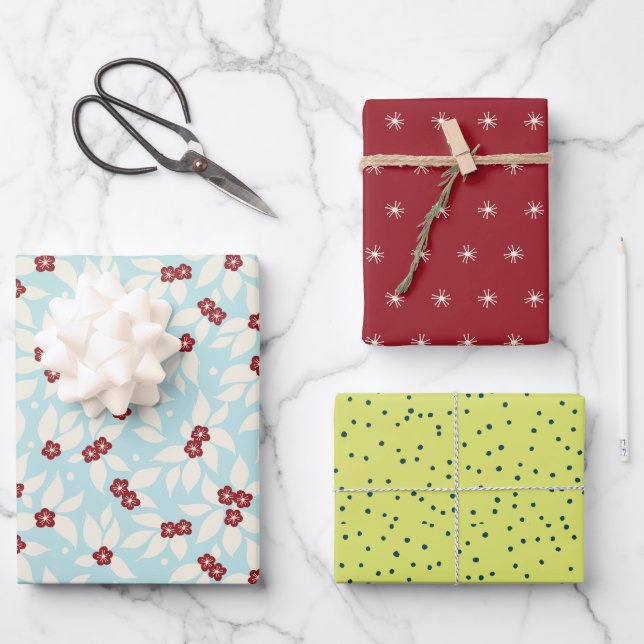 Pear Tree Holiday Geschenkpapier Set (Vorderseite)