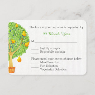 Pear Tree Wedding RSVP Card Karte