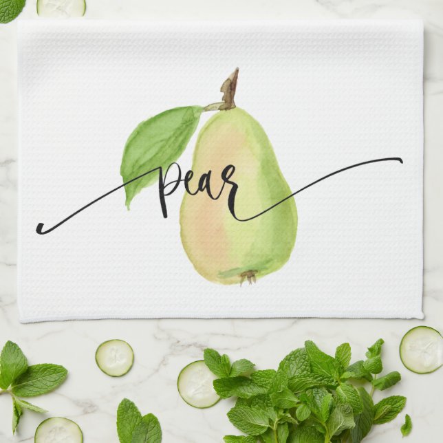 Pear Watercolor Küchentuch (Gefaltet)