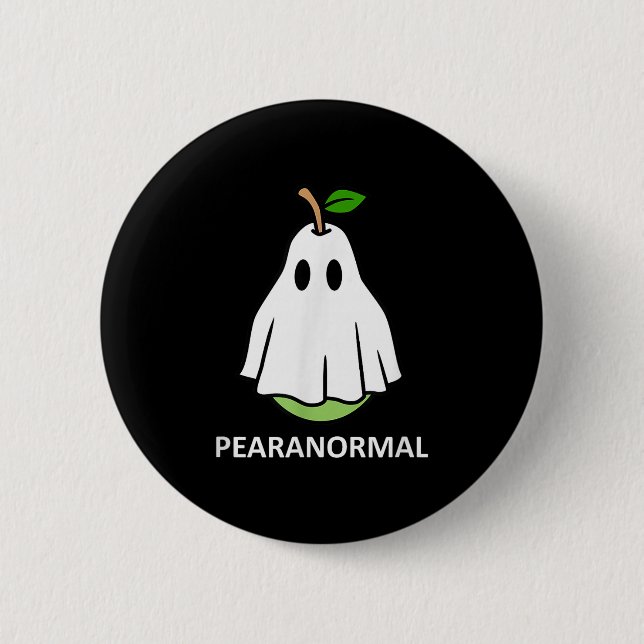 Pearanormal Cute Ghost Pear Halloween Costume Funn Button (Vorderseite)
