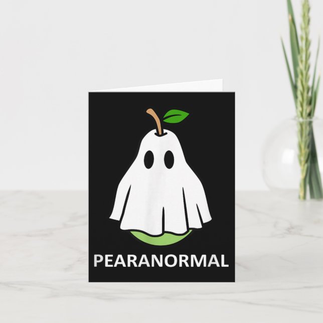 Pearanormal Cute Ghost Pear Halloween Costume Funn Karte (Vorderseite)