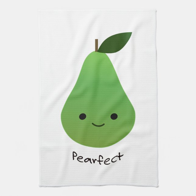 Pearfect Niedlich Kawaii Pear Geschirrtuch (Vertikal)