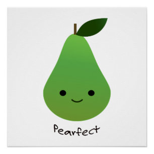 Pearfect Niedlich Kawaii Pear Poster