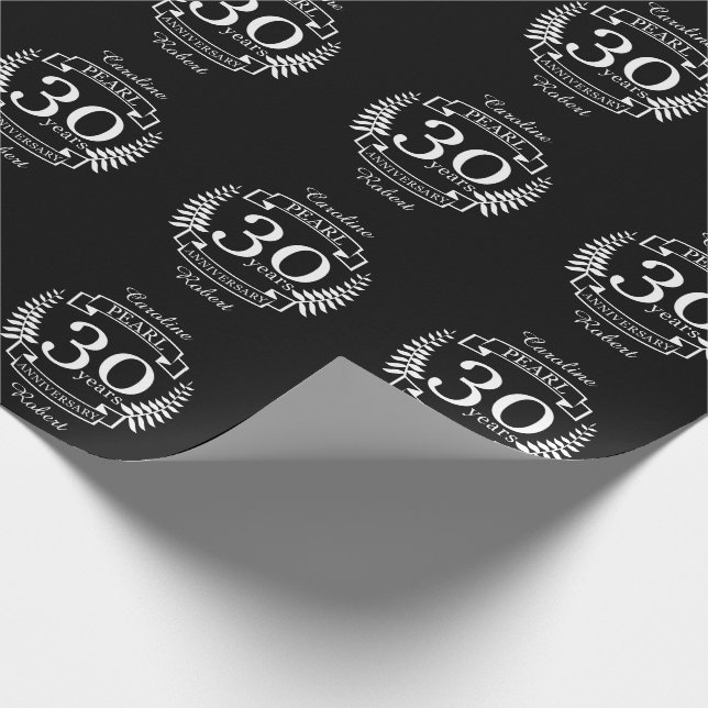 Pearl 30. Hochzeitstag 30 Jahre Geschenkpapier (Ecke)