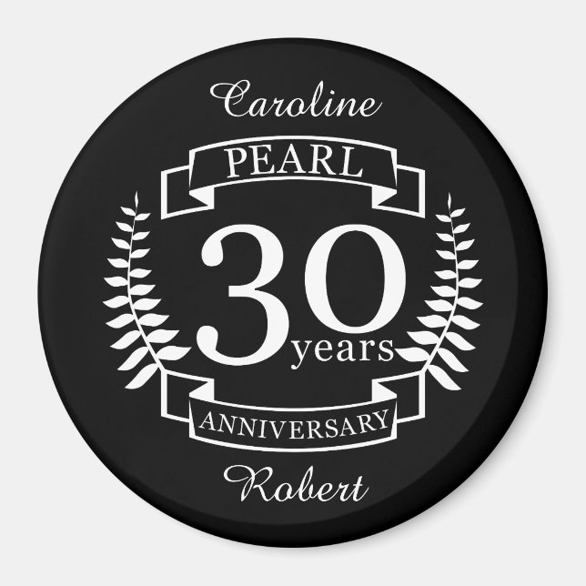 Pearl 30. Hochzeitstag 30 Jahre Magnet (Vorne)