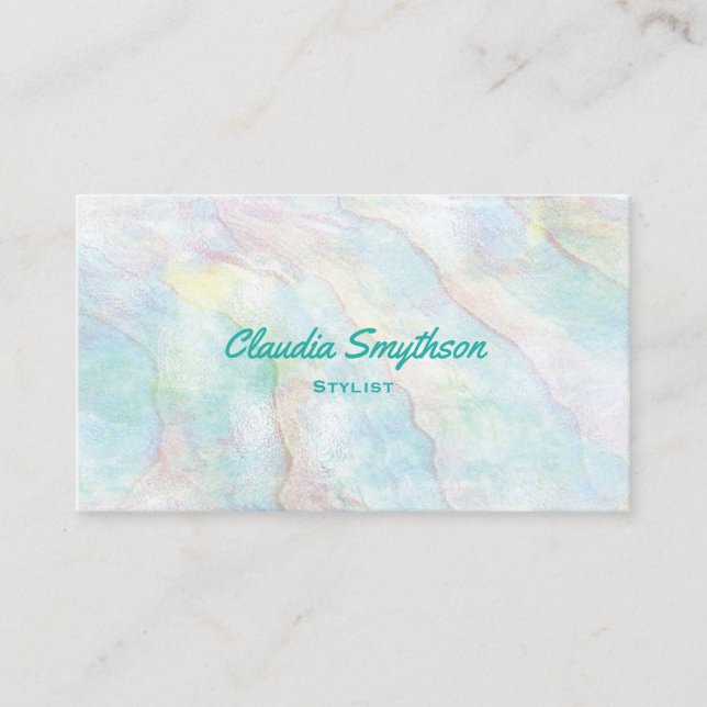 Pearl Abalone Imitats Iridescent Business Card Visitenkarte (Vorderseite)