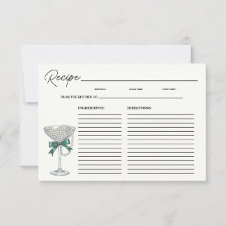 Pearl and Bow Brautparty Recipe Card