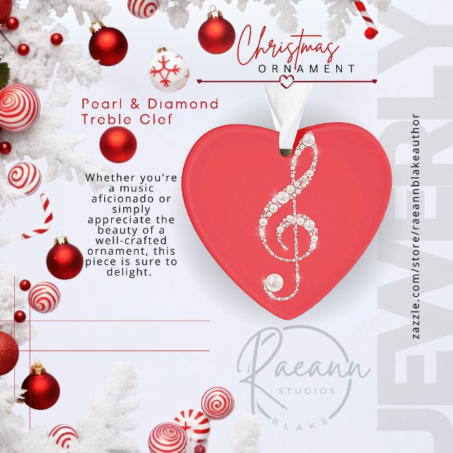 Pearl and Diamond Treble Clef Weihnachtsschmuck Ornament (Von Creator hochgeladen)