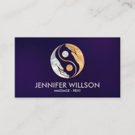 Pearl and gold Healing Hands Yin Yang Symbol  Visitenkarte