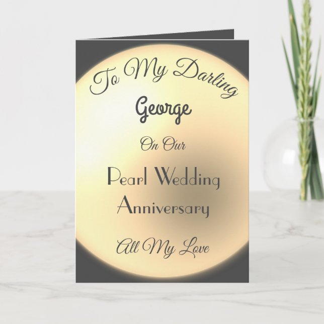 Pearl Anniversary Husband Gruß Karte (Vorderseite)
