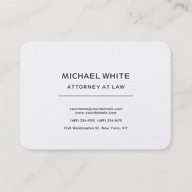 Pearl Attorney at Law Minimalistisch Beruflich Visitenkarte (Vorderseite)