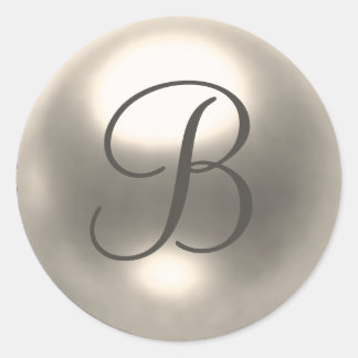 Pearl B monogramm Hochzeitsstift Siegel Runder Aufkleber