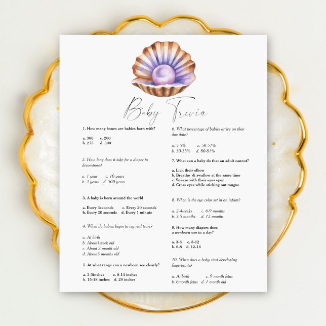 Pearl Baby Dusche - Baby Trivia Spiel (Von Creator hochgeladen)