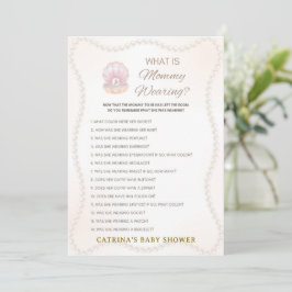 Pearl Baby Shower Game - Editable Name, 5x7 Einladung