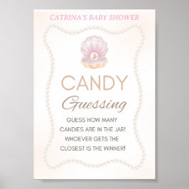 Pearl Baby Shower Game Sign Poster