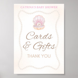 Pearl Baby Shower Game Sign Poster