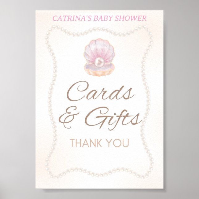 Pearl Baby Shower Game Sign Poster (Vorne)