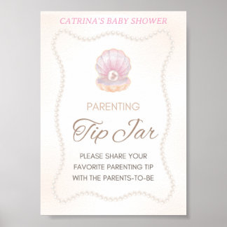 Pearl Baby Shower Game Sign Poster