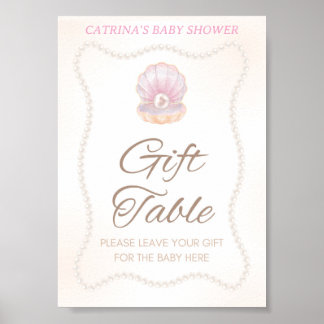 Pearl Baby Shower Game Sign Poster