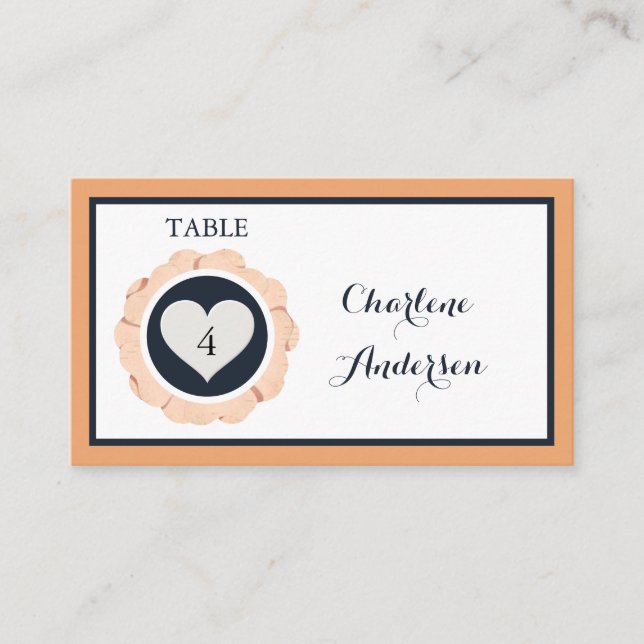 Pearl Black Watusi Tacao Mariage Table Carte Place (Devant)