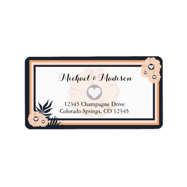 Pearl Black Watusi Wedding Return Address Label Adressaufkleber (Vorne)
