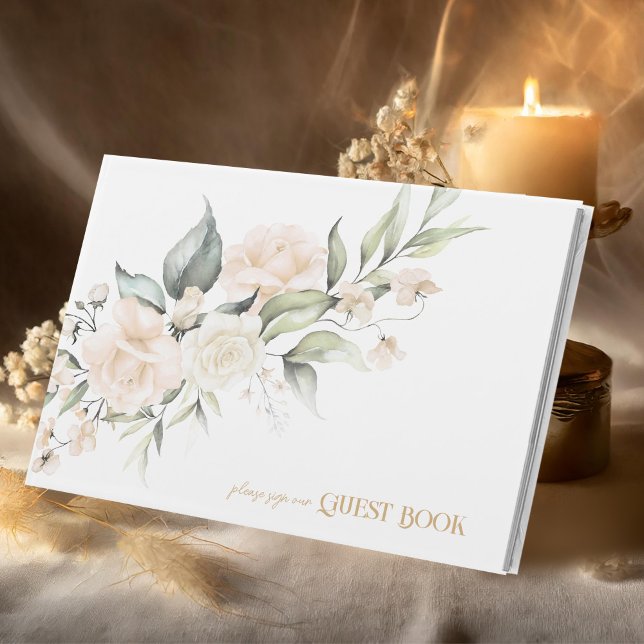 Pearl Blush Elegance Floral Wedding ID989 Gästebuch (Von Creator hochgeladen)