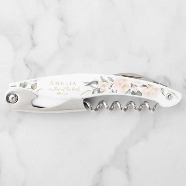 Pearl Blush Floral Elegance Wedding Party ID989 Kellnermesser (Vorderseite)