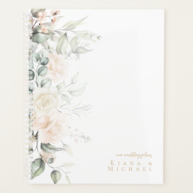 Pearl Blush Floral Wedding ID989 Planer (Vorderseite)