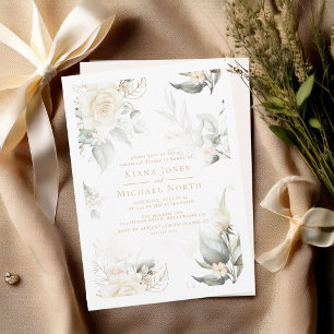 Pearl Blush Floral Wedding Probe Dinner ID989 Einladung