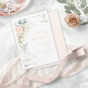 Pearl Blush Floral Wedding V2 ID989 Einladung