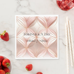 Pearl Blush Pink Rose Gold Abstrakte Hochzeit Serviette