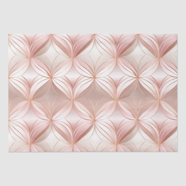Pearl Blush Pink Rose Gold Floral Wedding Seidenpapier (Vorderseite)