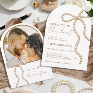 Pearl Bow - Sie heiratet: Bridal Shower im Zeichen Einladung