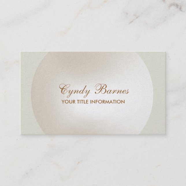 Pearl Circle Frame Business Card Visitenkarte (Vorderseite)