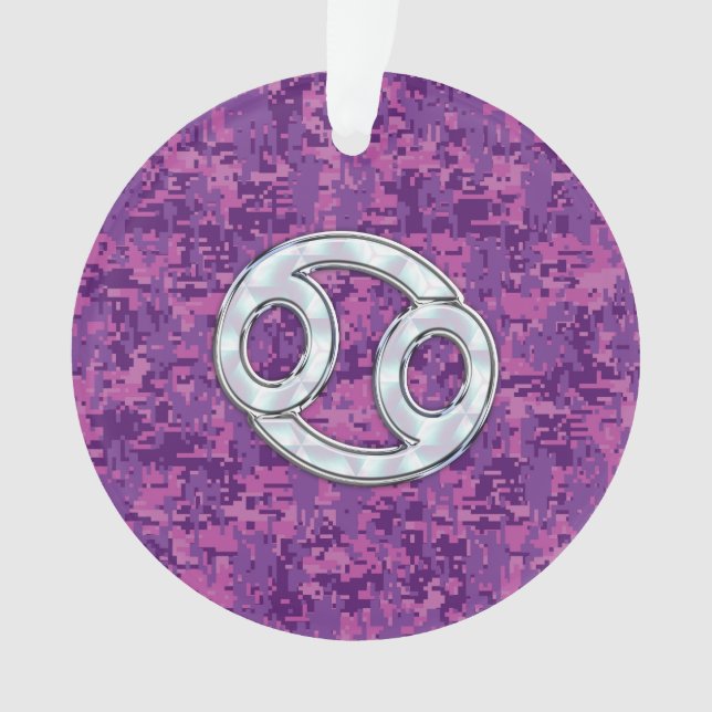Pearl comme cancer Symbole Zodiaque sur Camo numér (devant)
