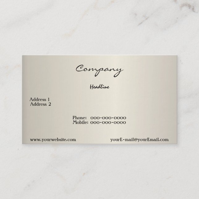 Pearl Cream Business Card Visitenkarte (Vorderseite)