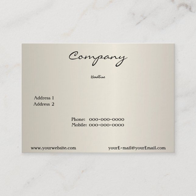 Pearl Cream Business Card Visitenkarte (Vorderseite)